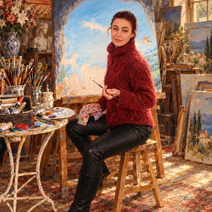 The Artist and Her Canvas