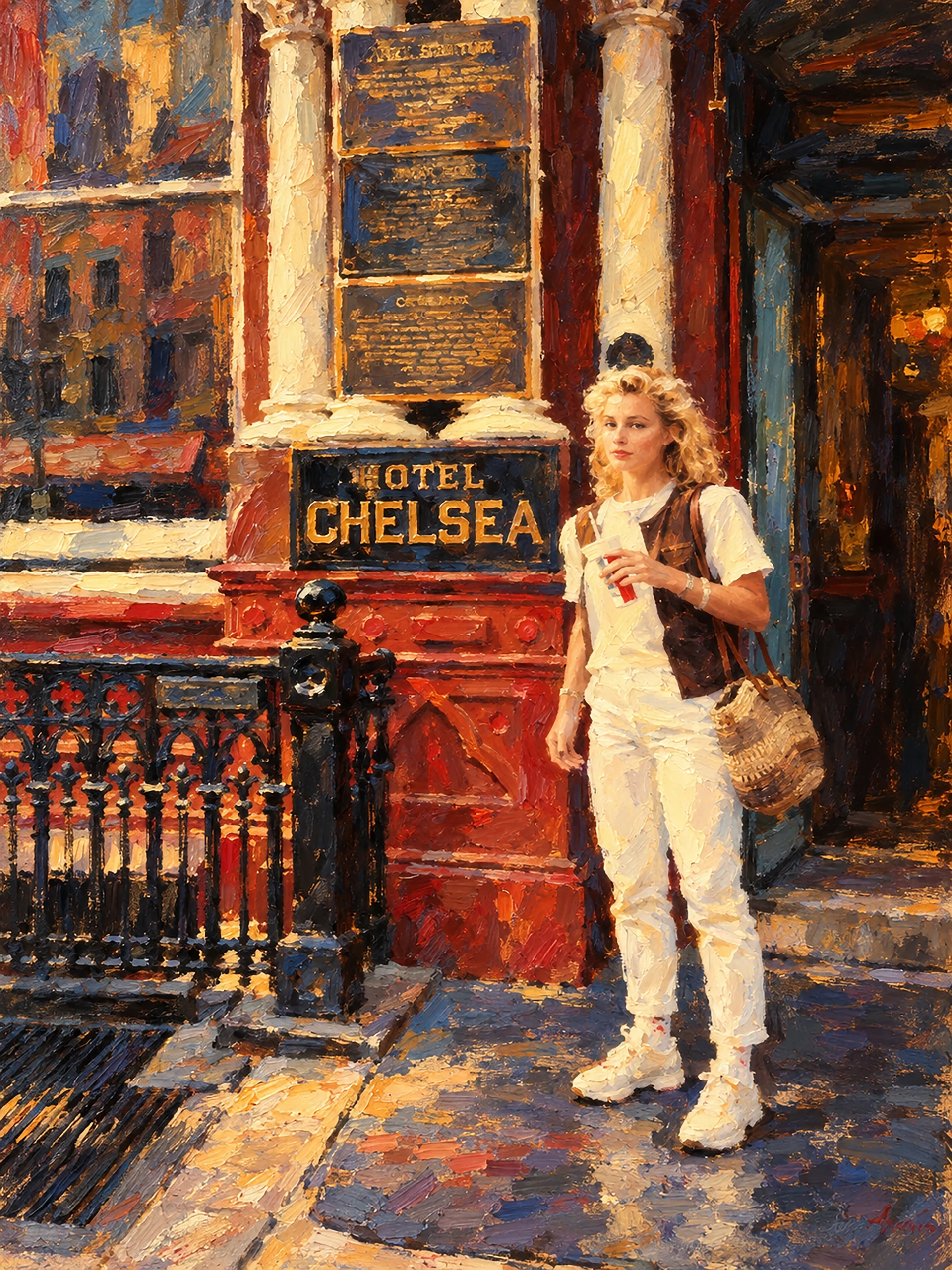 Hotel Chelsea New York, impressionist oil painting
